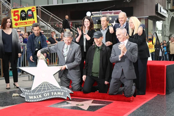 Ron Howard, Chamber Officials, Brian Grazer, Michael Keaton — 图库照片