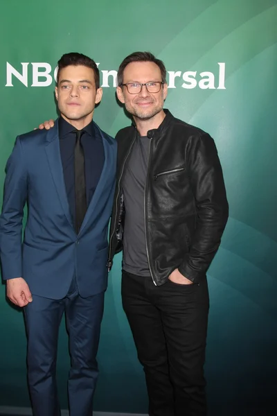 Rami Malek, Christian Slater — Stock Photo, Image