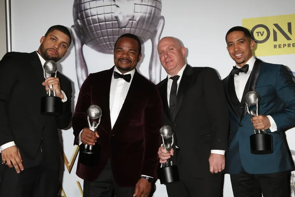 O'Shea Jackson Jr., F. Gary Gray, Scott Bernstein, Neil Brown Jr. — Stok fotoğraf