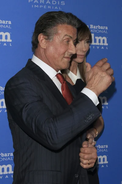 Sylvester Stallone, Jennifer Flavin — Stockfoto