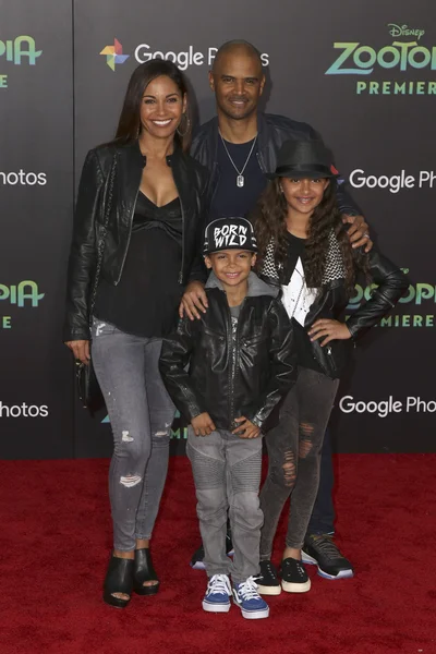 Salli Richardson Whitfield, Daniel Whitfield, Parker Whitfield, Dre Whitfield — Foto Stock