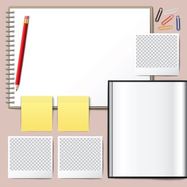 Boş açık kitap. Kalem ile kitap. kullanım grafik, yaratıcı, iş, eğitim, vektör çizim için.