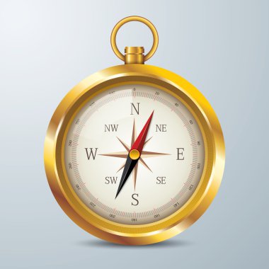 Pusula vektör. Altın Pusula vektör. 