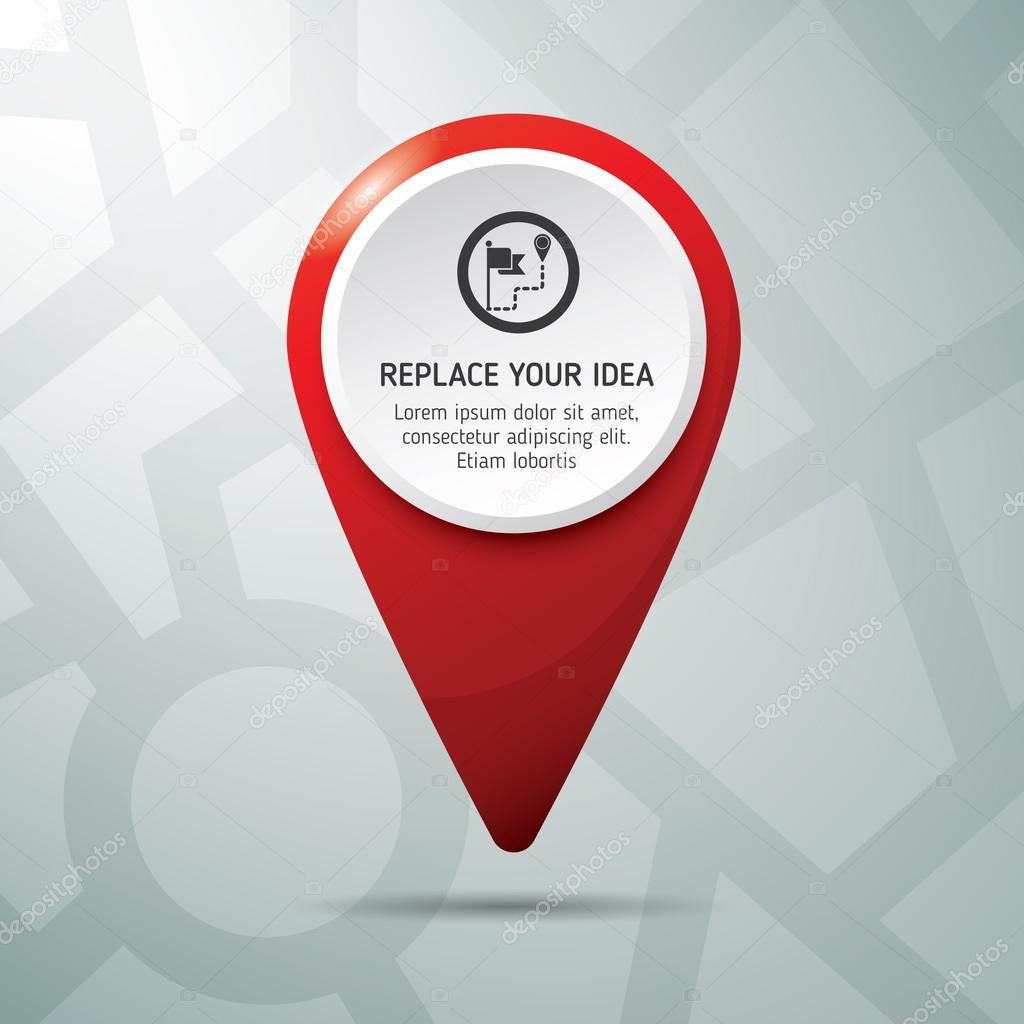 Check in location on the map diagram infographics. Location concept design. 
