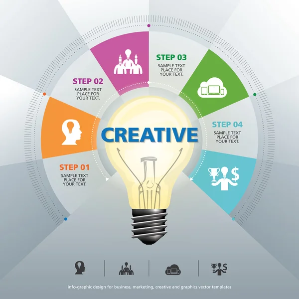 Ícono BULB CON CONCEPTO IDEA — Archivo Imágenes Vectoriales