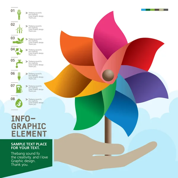 Pinwheel INFO-GRAPHIC element , Vector — Stock Vector