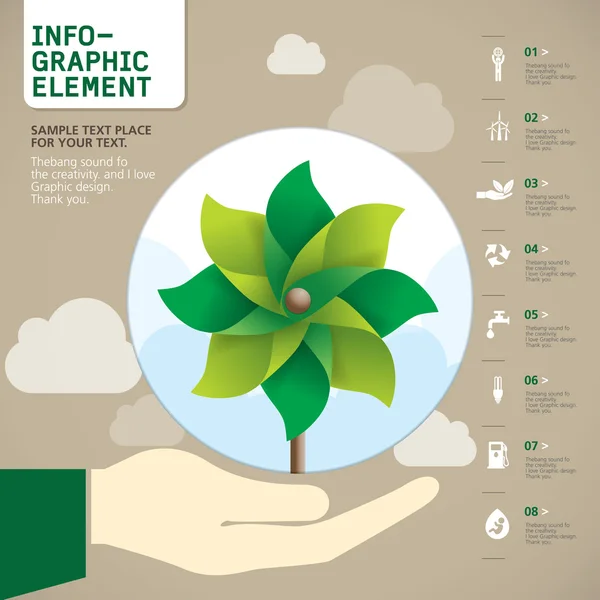 Pinwheel INFO-GRAPHIC element , Vector — Stock Vector