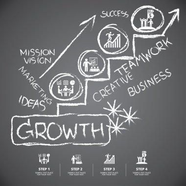 bilgi grafik şablonu el yazı tahtası üzerinde çizilmiş öğeleri