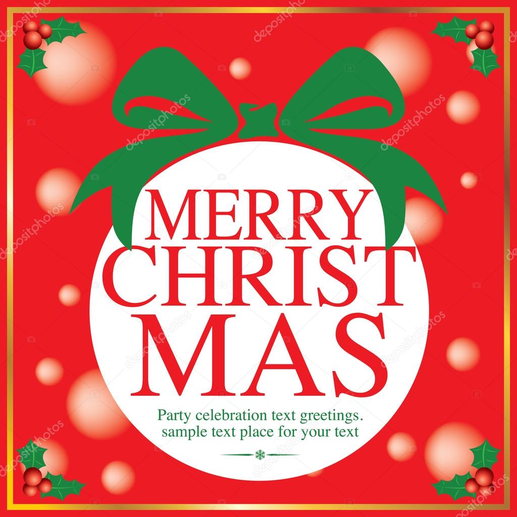 Christmas Greeting Card. Merry Christmas lettering, vector