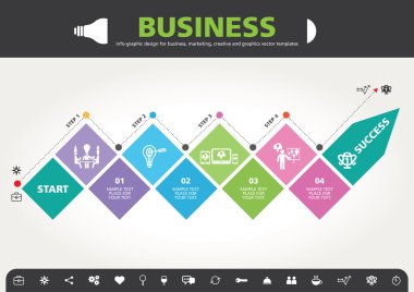 4 adımlar başarı şablon modern bilgi grafik tasarım