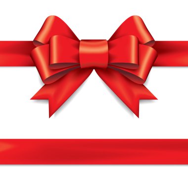 Kırmızı hediye yay şeritler