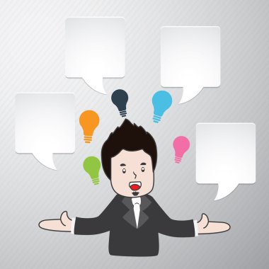 İşadamı konuşma balonu simgesinin ile konuş. Metniniz için boş alan ile.