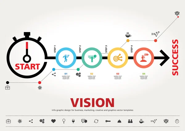 Zeit für Erfolg, Vorlage modernes Infografik-Design — Stockvektor