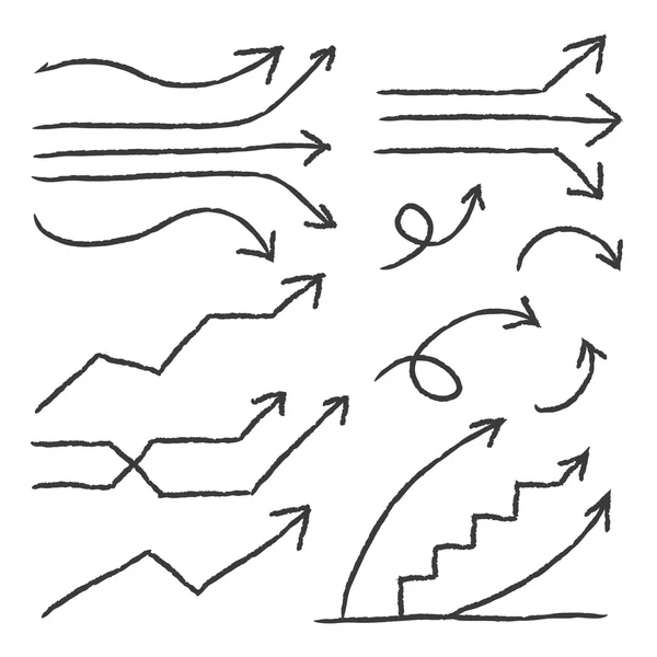 VECTOR Flechas dibujadas a mano para el diseño gráfico de información — Archivo Imágenes Vectoriales