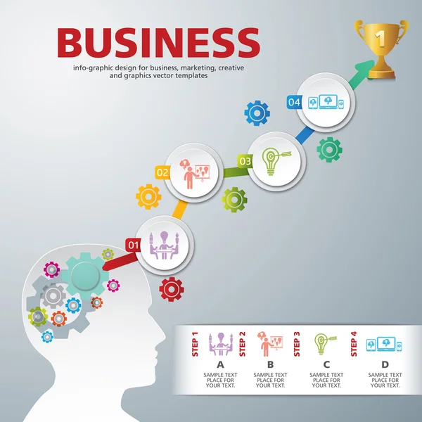 Modelo moderno info design gráfico para negócios —  Vetores de Stock