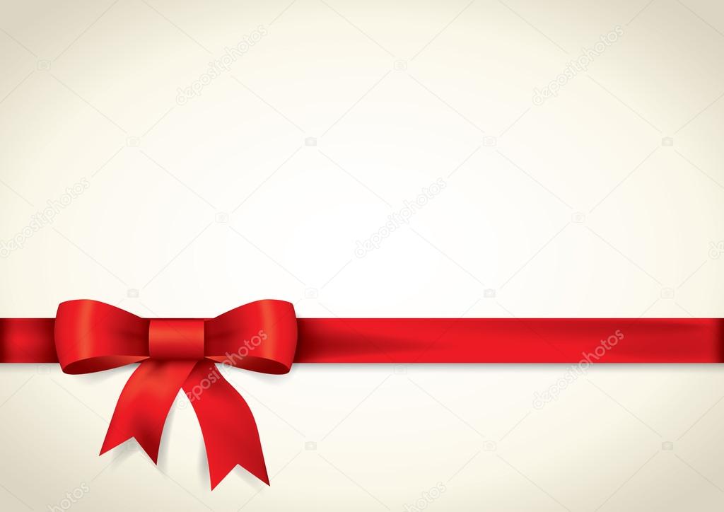 Red gift bows with ribbons