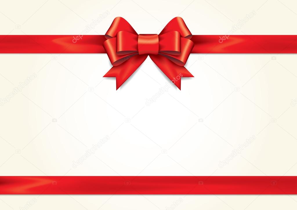 Red gift bows with ribbons