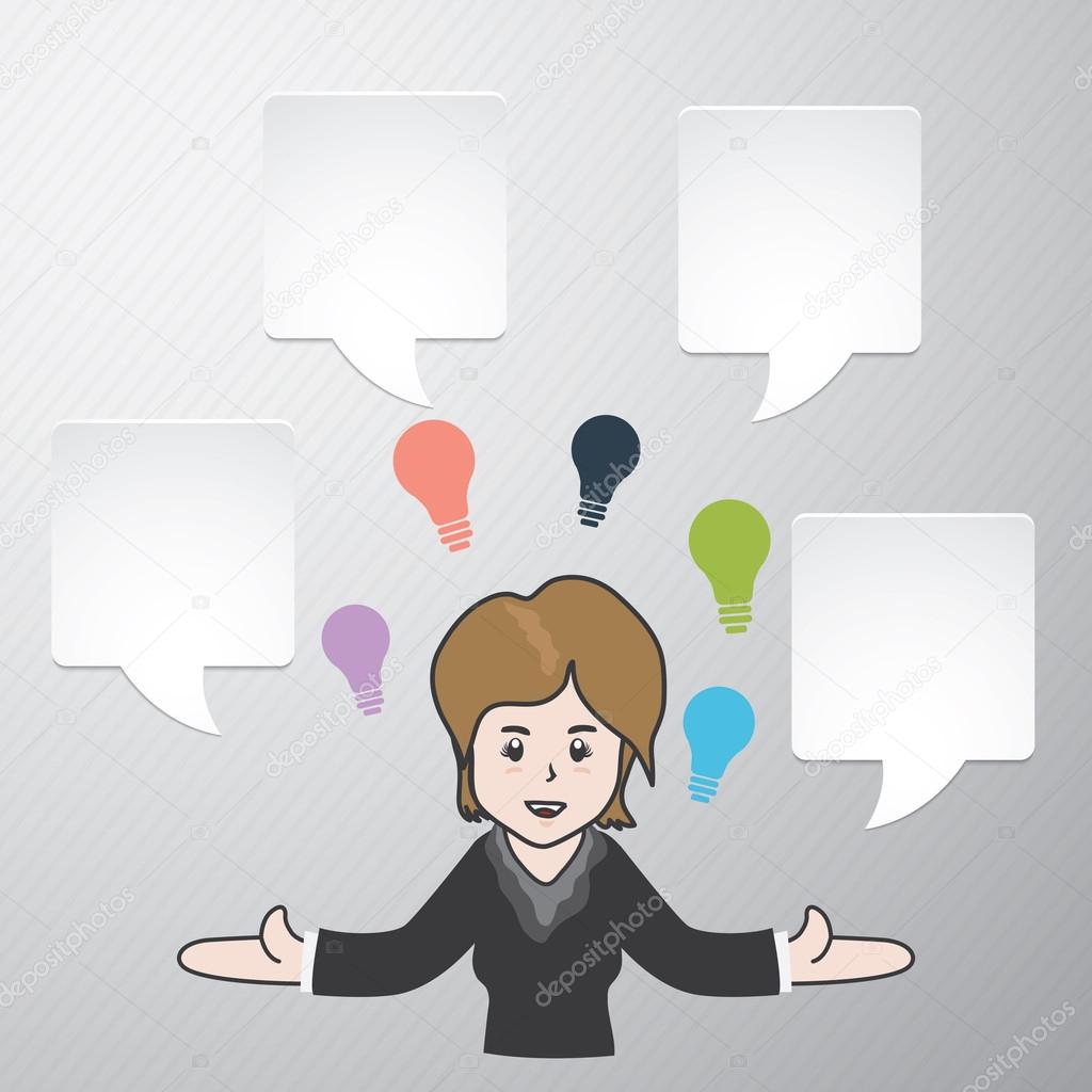 Businessman talk with speech bubble icon. With free space for your text.