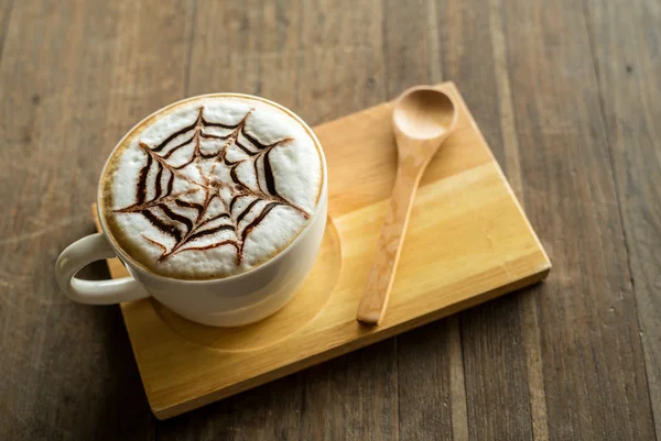 Tazza da caffè vista dall'alto su vecchio sfondo tavolo in legno . — Foto Stock