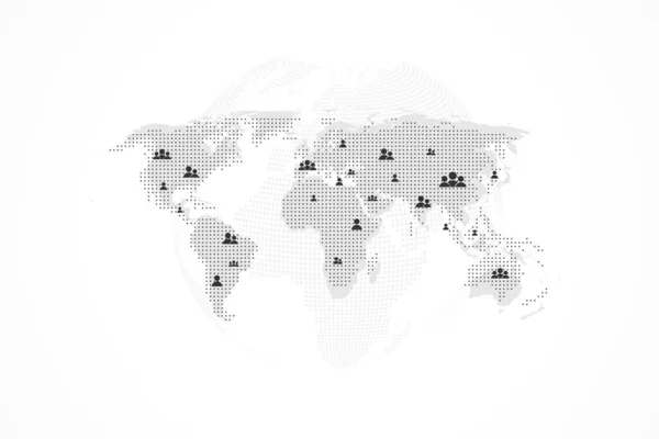 Globale Netzwerkverbindungen mit Punkten und Linien. Wireframe Hintergrund. Abstrakte Verbindungsstruktur. Polygonaler Raumhintergrund, Illustration — Stockfoto