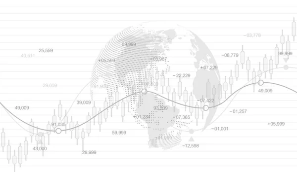 股票市场和交易所蜡烛棒图表矢量.股票市场或外汇交易图以未来主义概念为金融投资或经济趋势的商业理念。A.金融贸易概念. — 图库矢量图片