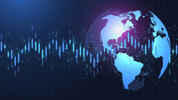 주식 시장 또는 forex 트레이딩 그래프는 금융 투자 또는 경제 트렌드 사업 아이디어의 미래적 개념에 있다. 금융 거래의 개념. 증권 시장 및 거래소 삽화. — 스톡 사진