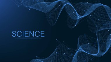 Bağlı çizgi ve noktalarla soyut pleksus arkaplanı. Pleksus geometrik etkisi. Dijital veri görselleştirme. Tasarım için fütüristik teknoloji tarzı düşük polyester element. Vektör illüstrasyonu.