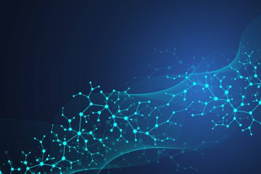 Bilimsel molekül arka plan DNA çift sarmal çizimi ve sığ alan derinliği. DNA moleküllü gizemli duvar kağıdı ya da afiş. Genetik bilgi illüstrasyonu