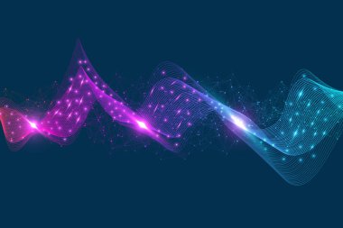 Soyut renkli dalga çizgileri arka plan. Tasarım broşürünüz, el ilanınız, raporunuz, web siteniz, afişiniz, ilanınız için geometrik şablon