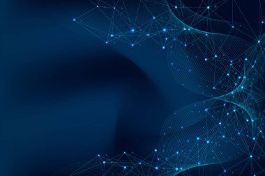 Birbirine bağlı çizgiler ve noktalarla soyut çokgen arkaplan. Minimalist geometrik desen. Molekül yapısı ve iletişim. Grafik pleksus arkaplanı. Bilim, tıp, teknoloji konsepti.