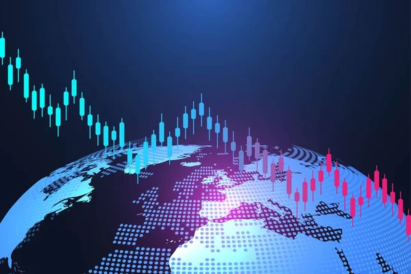 Aktiemarknaden eller forex handel affärsdiagram diagram för finansiella investeringar koncept. Företagspresentation för din design och text. Ekonomitrender, affärsidé och teknisk innovationsdesign. — Stockfoto