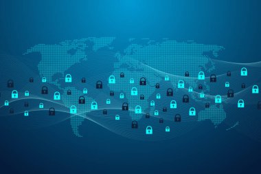 Noktalar ve doğrular ile küresel ağ bağlantıları. Kablo çerçeve arka planı. Soyut bağlantı yapısı. Çokgen uzay arkaplanı, illüstrasyon