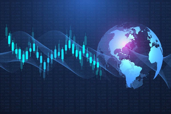 주식 시장 또는 forex 거래 비즈니스 그래프 표 금융 투자 개념. 디자인 과 문자에 대한 비즈니스 프레젠테이션입니다. 경제 트렌드, 사업 아이디어, 기술 혁신 디자인. — 스톡 사진