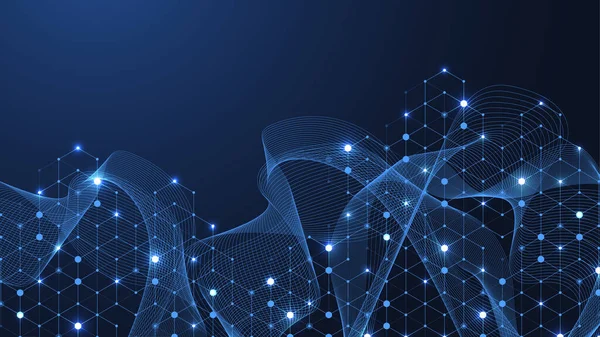 Soyut dijital blok blokları konsepti. 3D büyük veri küpleri kuantum bilgisayar teknolojisi fikri. Yapay zeka veri çekirdeği küp tasarım elementi.