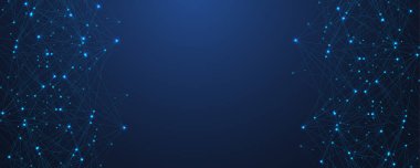 Küresel ağ bağlantısı kavramı. Büyük veri görselleştirmesi. Küresel bilgisayar ağlarındaki sosyal ağ iletişimi. İnternet teknolojisi. İş için. - Bilim. Vektör illüstrasyonu.