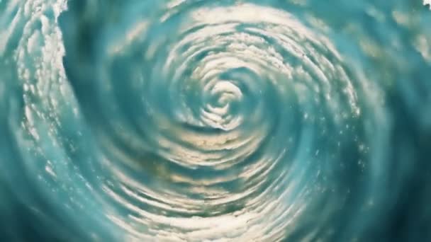 大規模なハリケーンの嵐の現実的なアニメーション 衛星ビュー 地球温暖化 環境保全の考え方 — ストック動画