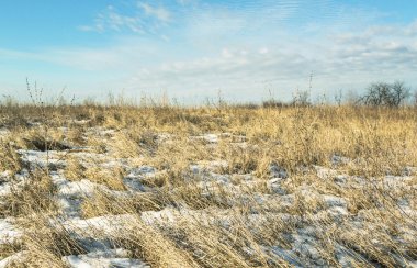 karla kaplı kırsal manzara 