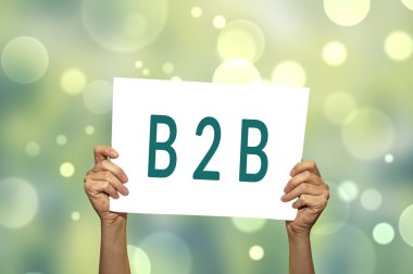 El ışık arka plan ile B2b (Pazarlama) kartı.