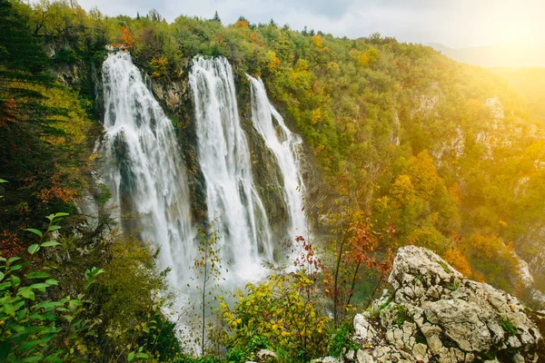 Le più grandi cascate del Parco Nazionale di Plitvice, Croazia patrimonio mondiale dell'UNESCO — Foto Stock