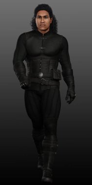 Kıvırcık saçlı PoC Fantezi Savaşçısı Erkek