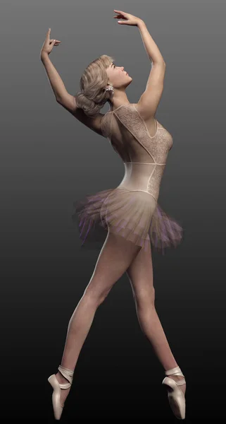 Bailarina Rubia Bailando Vestido Encaje — Foto de Stock