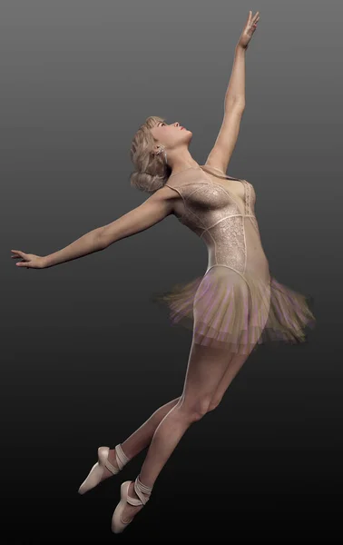 Bailarina Rubia Bailando Vestido Encaje — Foto de Stock