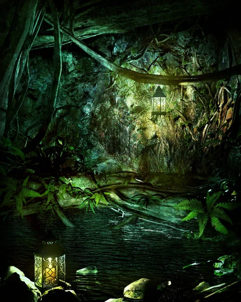 Cgi Fairy Forest Magic Pool — Foto Stock