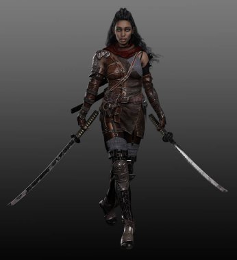 Katana ve Yay 'lı Fantezi POC Ranger veya Archer