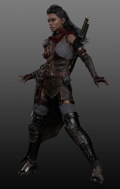 Katana ve Yay 'lı Fantezi POC Ranger veya Archer
