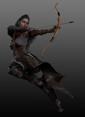 Katana ve Yay 'lı Fantezi POC Ranger veya Archer