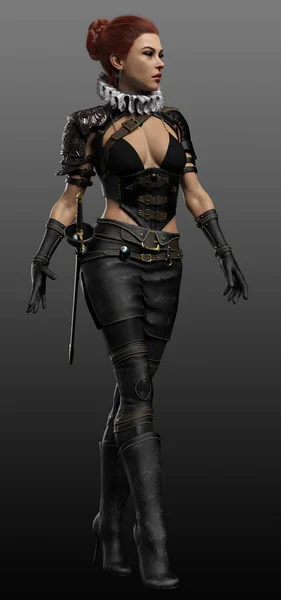 Sexy Lady Pirate Swordswoman Rapier — Φωτογραφία Αρχείου