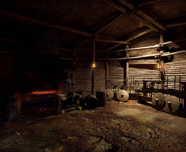 Cgi Blacksmith Forge Viking Medieval Smithy — Fotografia de Stock