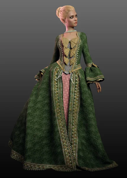 Cgi Barokke Franse Neoklassieke Mode Vrouw Marie Antoinette — Stockfoto