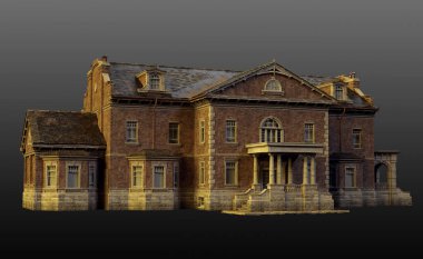 Old English Manor House, Country House, CGI clipart